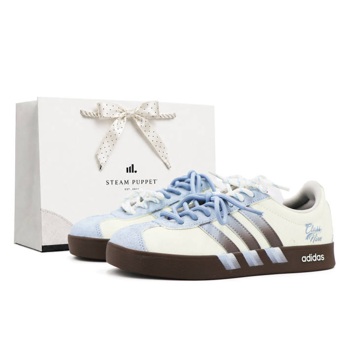 Adidas Adidas Vl Court Classic German Army Trainers Unisex Low Top Beige/Blue/Brown