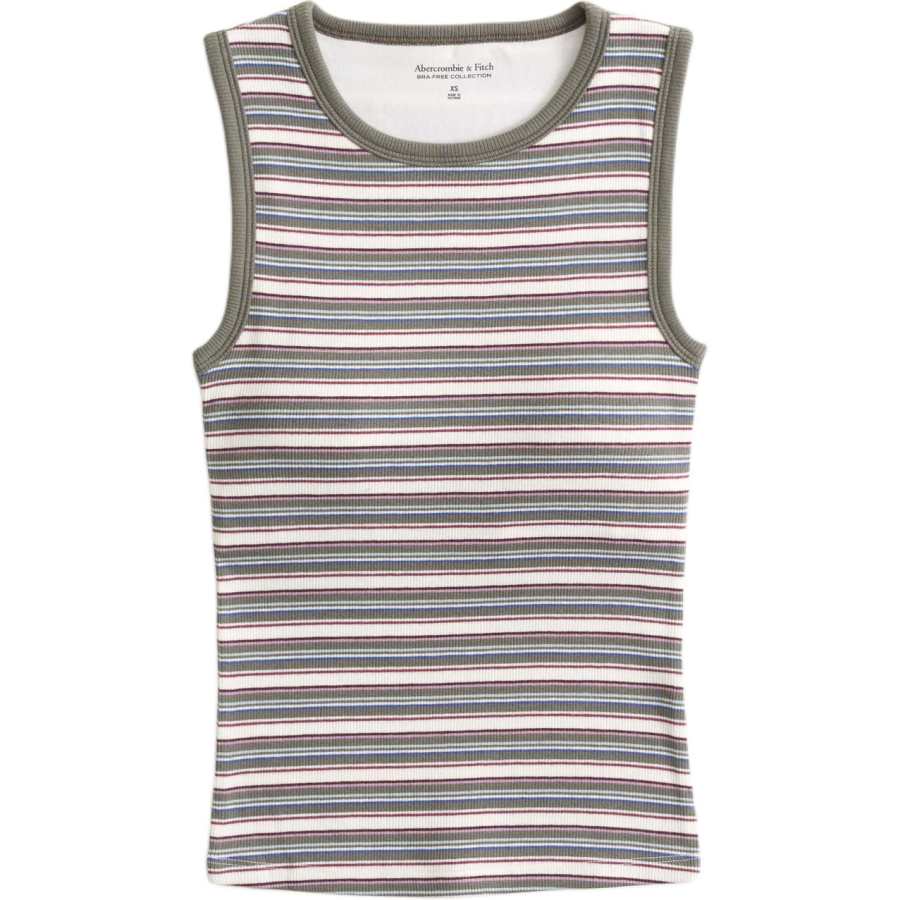 Abercrombie&Fitch Tank Tops Women's Green Stripes