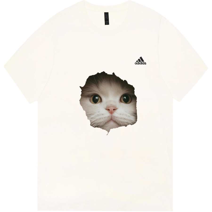 Adidas Adidas MUST HAVES T Shirts Unisex Ecru Crew Neck Moderate Straight Fit