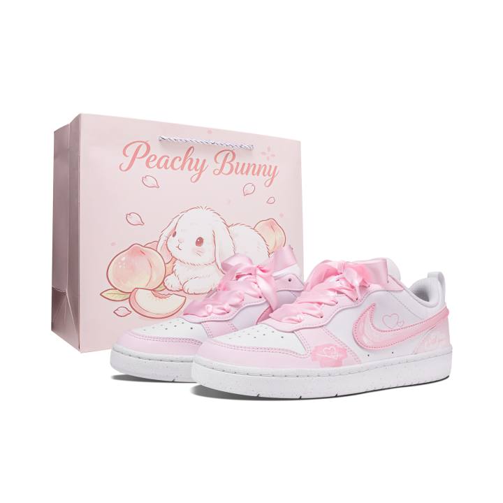 Nike Nike Court Borough Skateboard Shoes Women's Low Top Pink, White