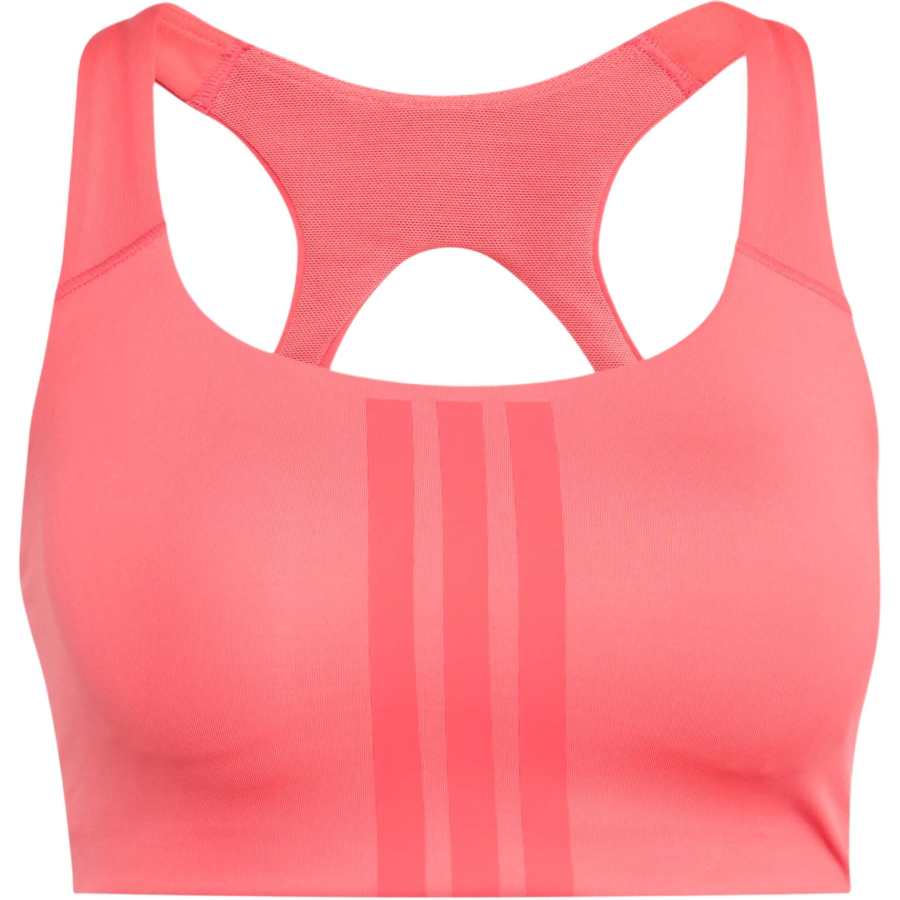 Adidas Adidas Optime Sports Underwear Women's Swirl Neon Red/Basic Pink Crew Neck Moderate