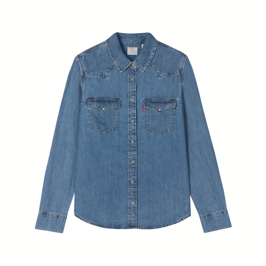Levis Levis Shirts Women's Medium Blue Lapel Moderate