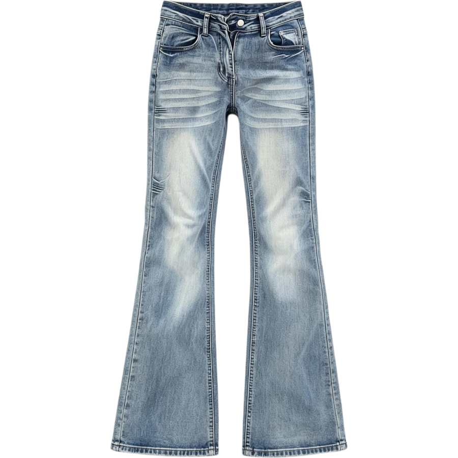 Cotton Gene Jeans Women's Light Blue Petite Thin Straight Fit Pants