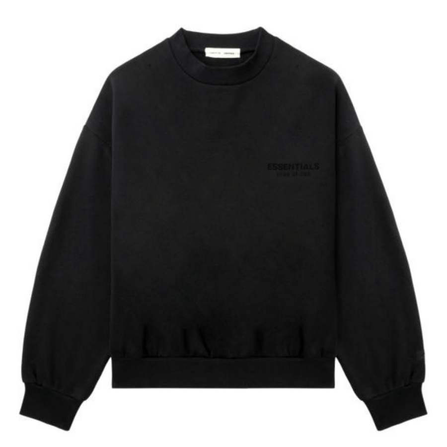 Fear Of God Essentials Sweatshirts Men's Black Crew Neck Moderate Straight Fit