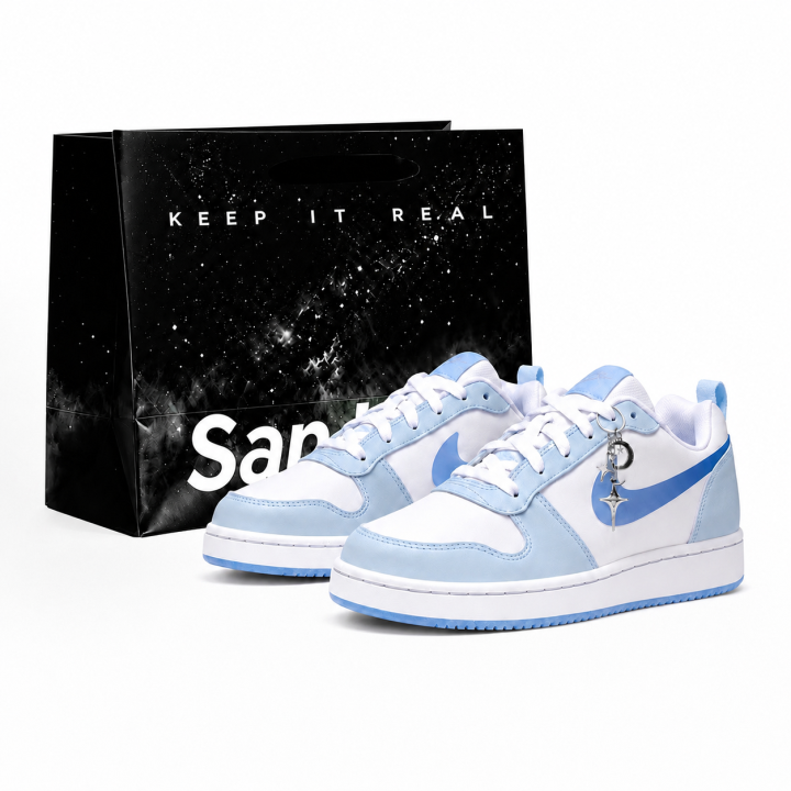 Nike Nike EBERNON Skateboard Shoes Unisex Low Top White Blue Gradient Color Block