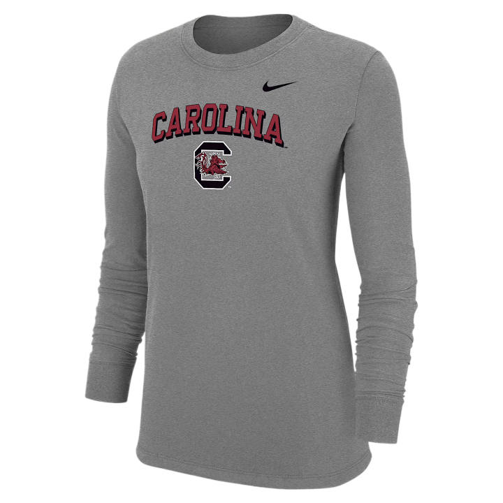 Nike Nike College T Shirts Women's Gray Heather Crew Neck