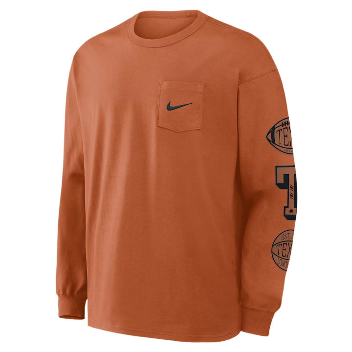 Nike Nike College T Shirts Men's Burnt Orange Crew Neck Moderate