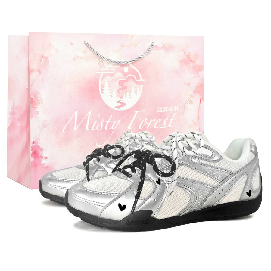 Li-Ning Li Ning Film Retro Casual Shoes Women's Low Top Silver