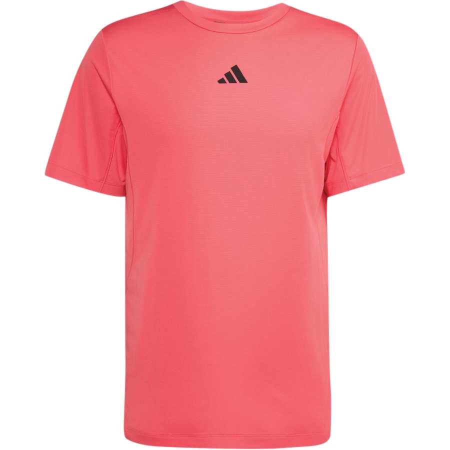 Adidas Adidas D4T Fitness Clothing Men's Swirl Neon Red Crew Neck Moderate