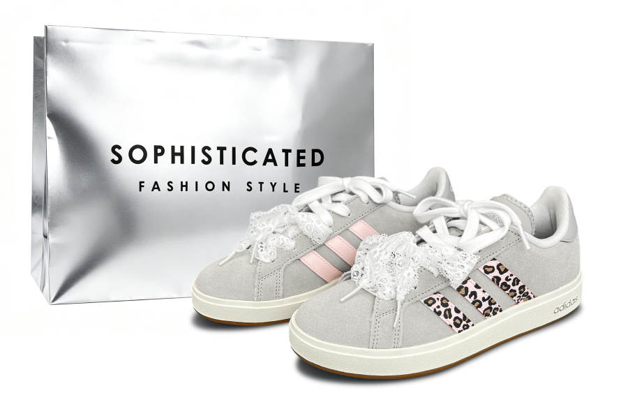 Adidas Adidas Grand Court Base 00s Skateboard Shoes Unisex Low Top Gray/Pink/Brown
