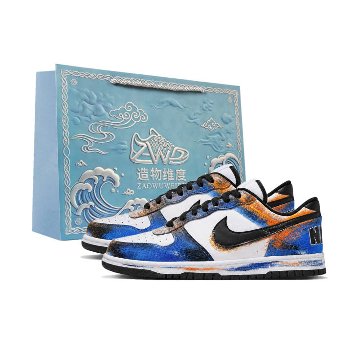 Nike Nike Big Low Lux Skateboard Shoes Unisex Low Top Blue/Orange