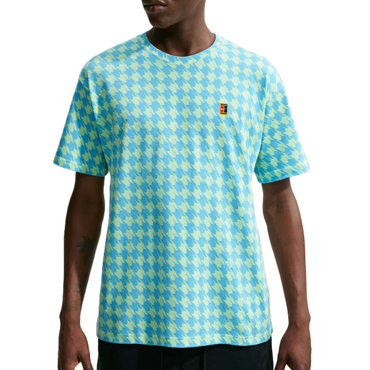 Nike Nike Club T Shirts Men's Football Blue/Light Liquid Lime Crew Neck Moderate
