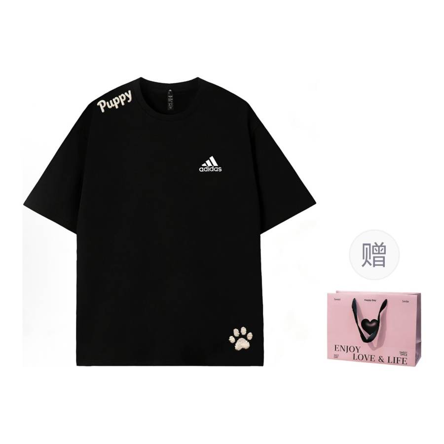 Adidas Adidas MUST HAVES T Shirts Unisex Black Crew Neck Thin Straight Fit