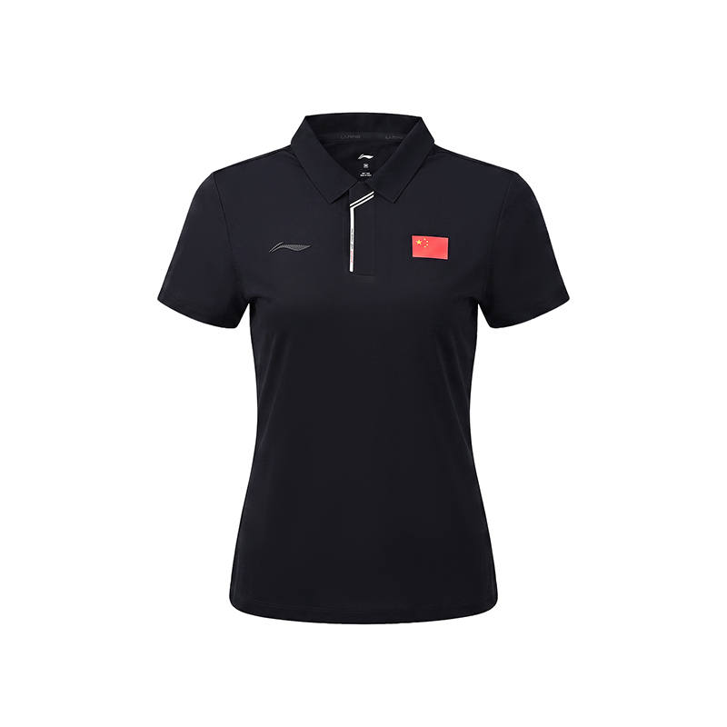 Li-Ning Li Ning Polo Shirts Women's Deep Blue Polo Collar Moderate Straight Fit