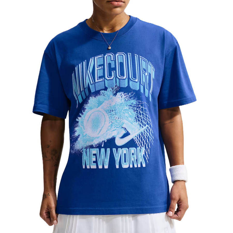 Nike Nike Court Slam Tennis Tops Women's Old Royal Crew Neck Moderate