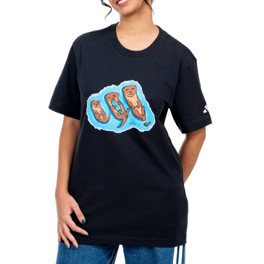 Adidas Adidas T Shirts Unisex Black Crew Neck Moderate Straight Fit