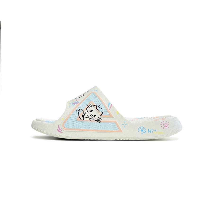 PEAK Tai Ji1.0 Slip Resistant Quick Dry Cushioning Slide Slippers Women's Blue Pink White