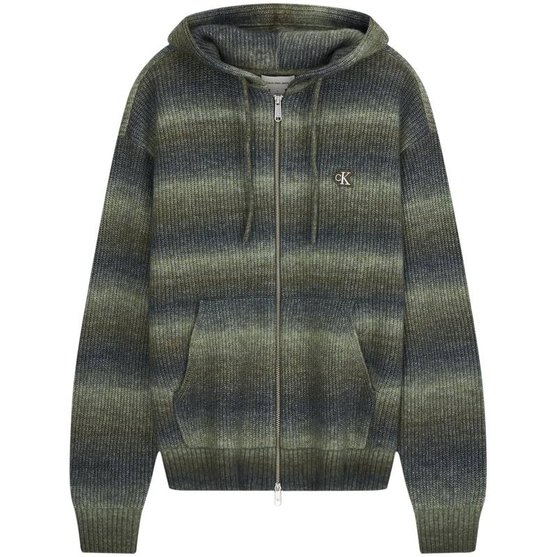 Calvin Klein Sweaters Men's LI1 Army Green Hooded Non Detachable Moderate