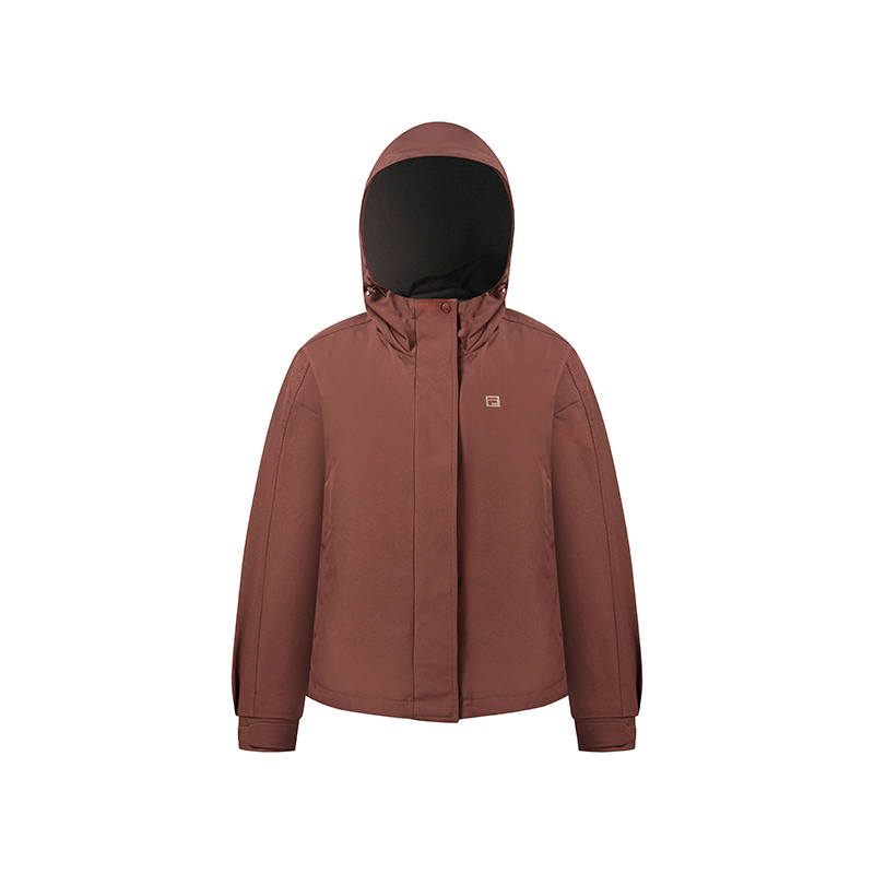 FILA Softshell Jackets Women's Gray Cocoa Bean Hooded Non Detachable Moderate Other