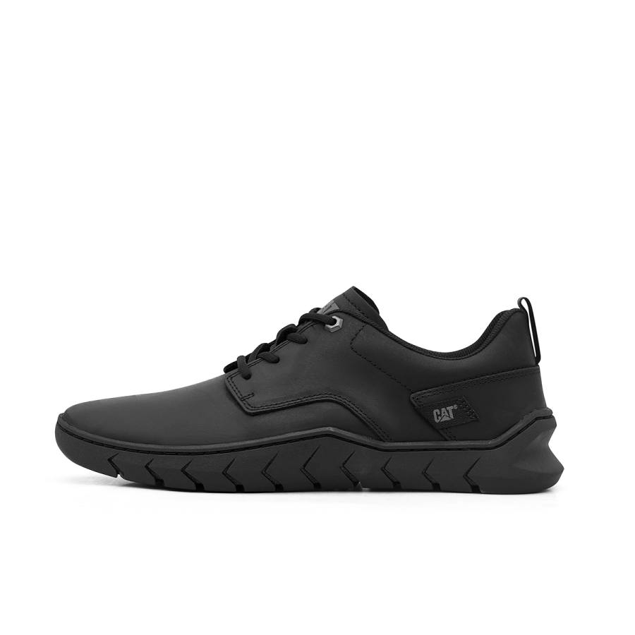 CAT Casual Leather Shoes Men's Low Top Dark Brown/Black