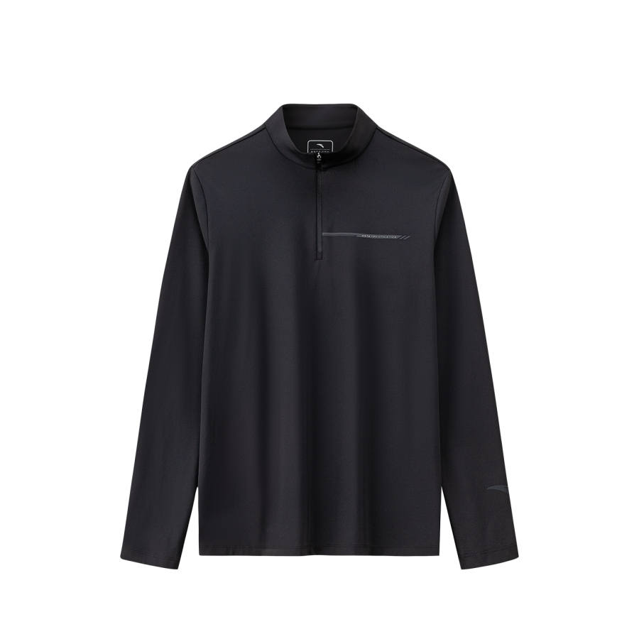 ANTA ANTA Variety Training Collection T Shirts Men's Basic Black 3 Stand Collar
