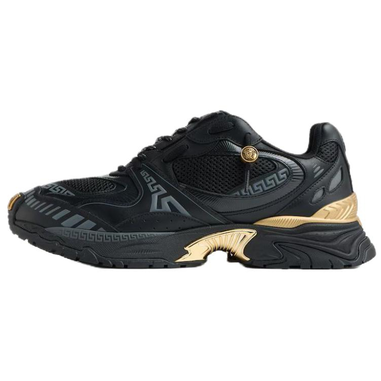 VERSACE VERSACE Casual Shoes Men's Low Top Black & Gray