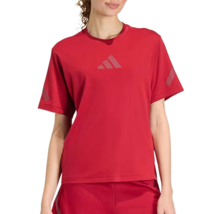 Adidas Adidas Z.N.E T Shirts Women's Active Chestnut Crew Neck Moderate