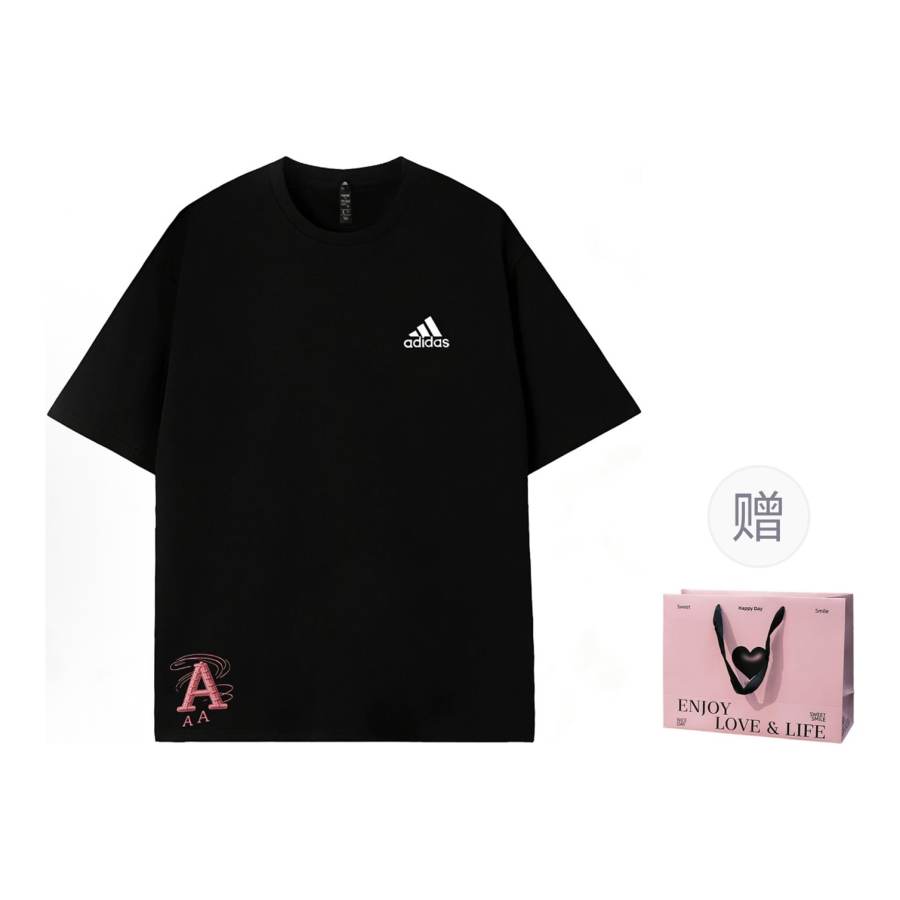 Adidas Adidas MUST HAVES T Shirts Unisex Black Crew Neck Thin Straight Fit