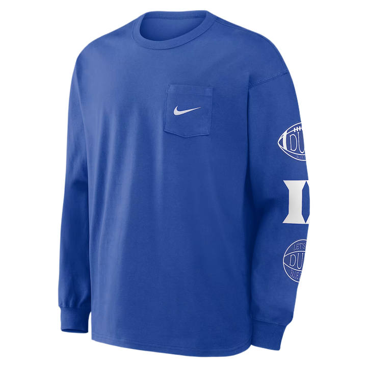 Nike Nike College T Shirts Men's Royal Crew Neck Moderate