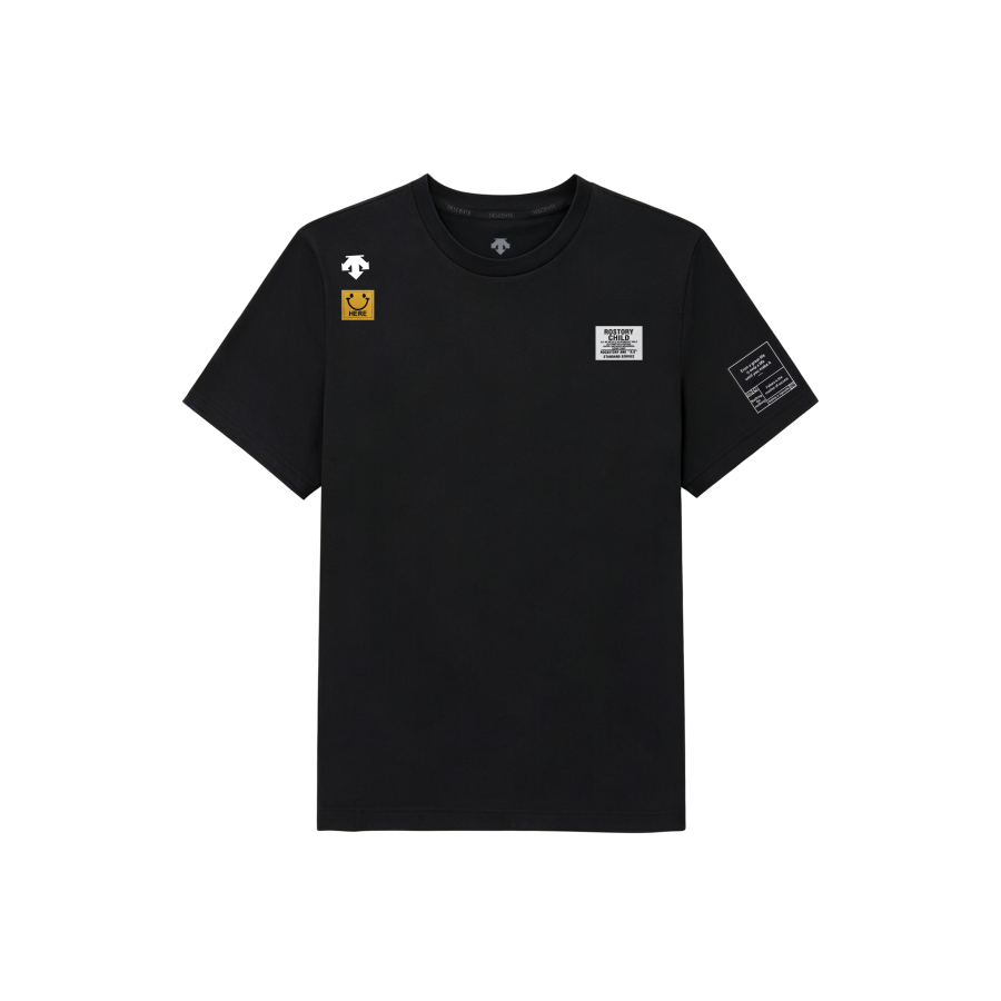 DESCENTE T Shirts Unisex Black Crew Neck