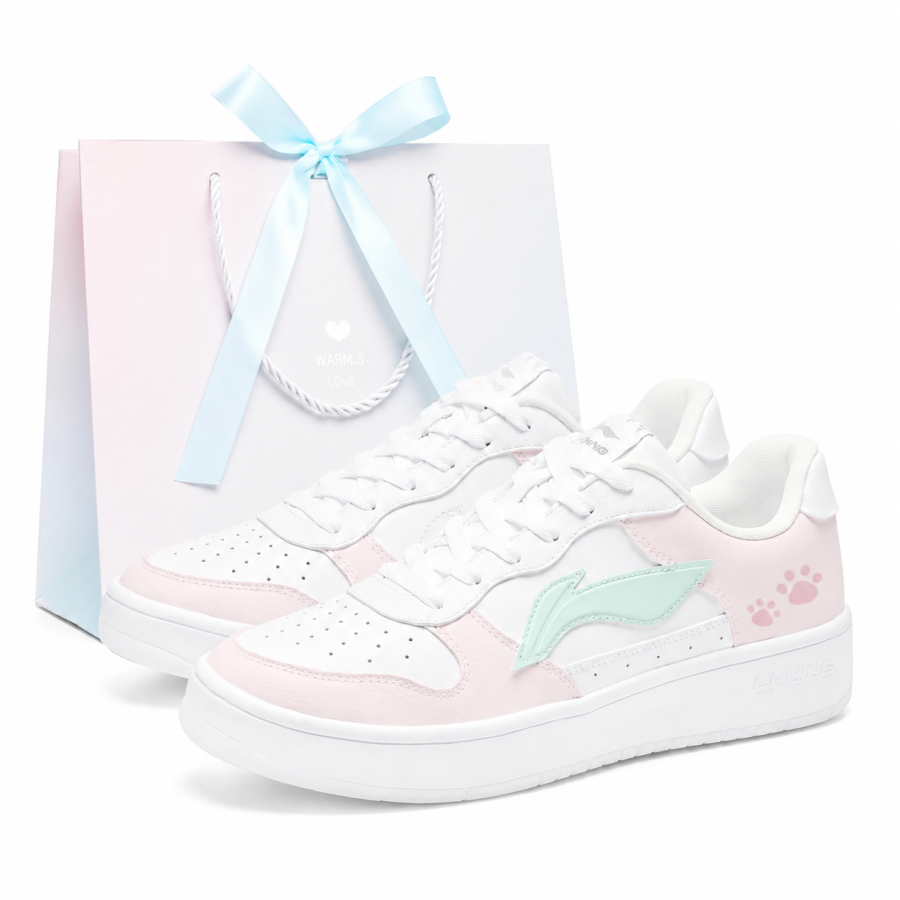 Li-Ning Li Ning Floating Boat Skateboard Shoes Women's Low Top Pink Green