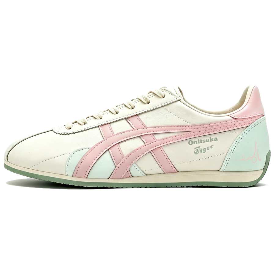 Onitsuka Tiger Runspark Casual Shoes Women's Low Top Ecru & Pink & Green Color Block