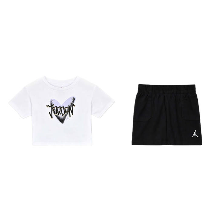 Jordan Jordan Baby Two Piece Skirt Sets Crew Neck Moderate Short Skirt Stretch