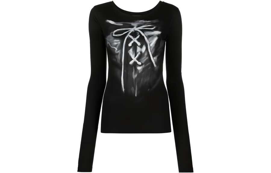 WE11DONE T Shirts Women's Black Crew Neck Moderate