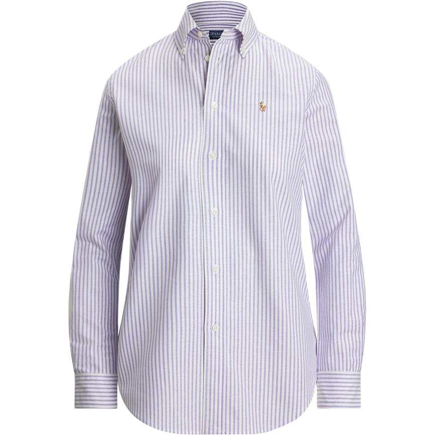 Polo Ralph Lauren Shirts Women's Light Purple Lapel Moderate Nipped In Waist