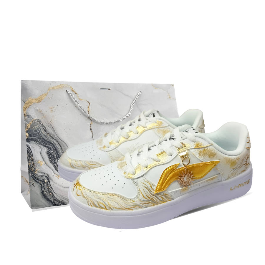 Li-Ning Li Ning Floating Boat Skateboard Shoes Men's Low Top White/Gold
