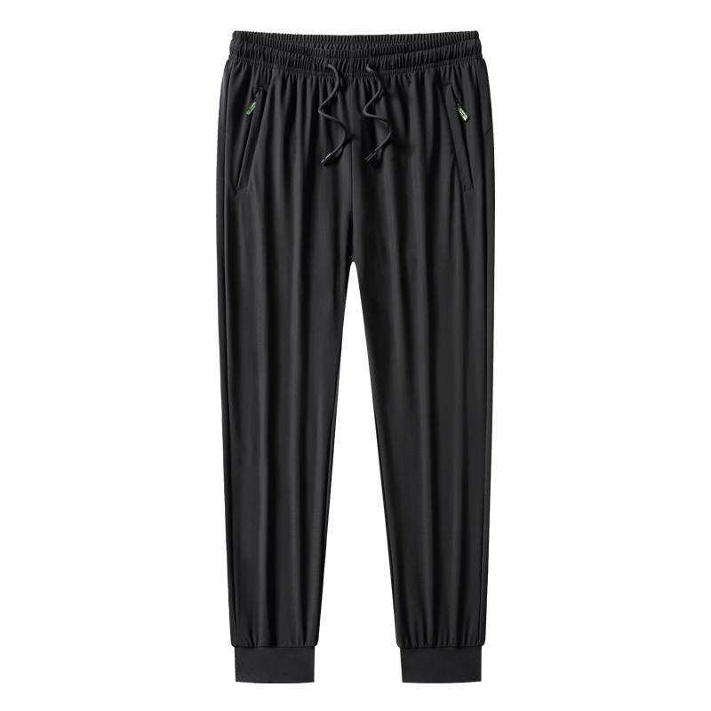 Hodo Casual Pants Men's Black Moderate Cuffed Pants