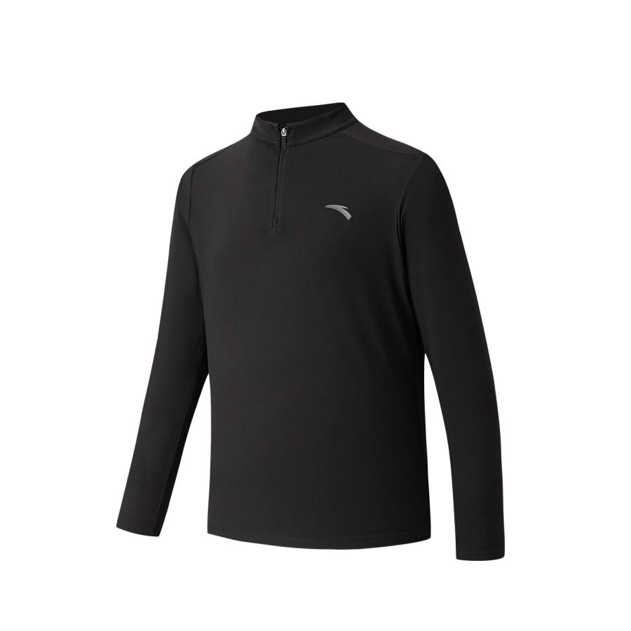 ANTA Variety Training Collection T Shirts Men's Basic Black 3 Stand Collar
