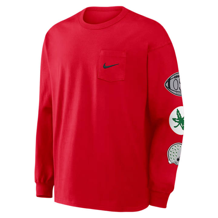 Nike Nike College T Shirts Men's Scarlet Crew Neck Moderate