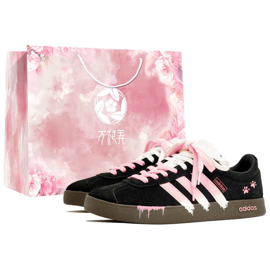 Adidas Adidas VL COURT 2.0 German Army Trainers Unisex Low Top Black Pink