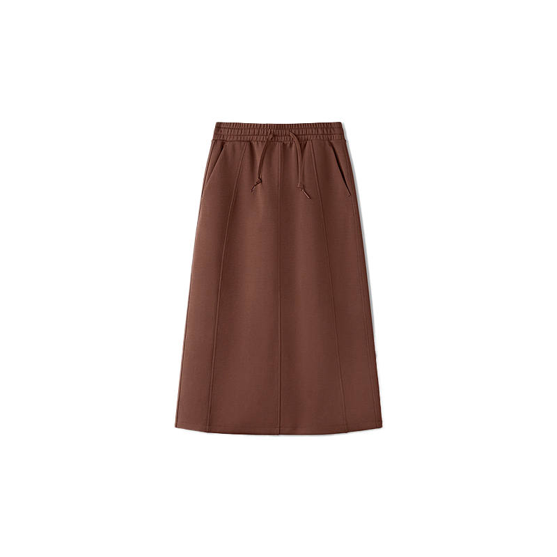 Skechers Knit Long Skirts Women's Maroon Umber 06L0 Moderate Midi Skirt