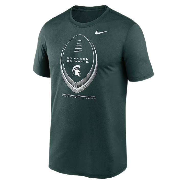 Nike Nike Dri Fit College T Shirts Men's Green Crew Neck