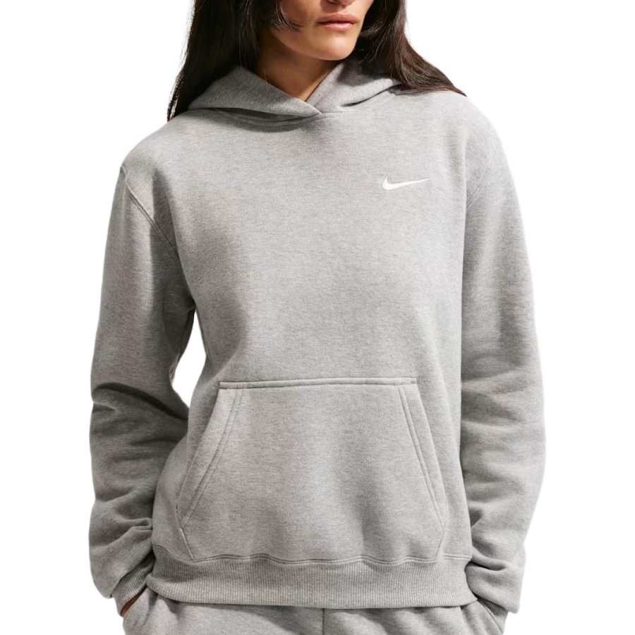 Nike Nike Swoosh Sweatshirts Women's Dark Gray Blend/Sail White Hooded Non Detachable Moderate