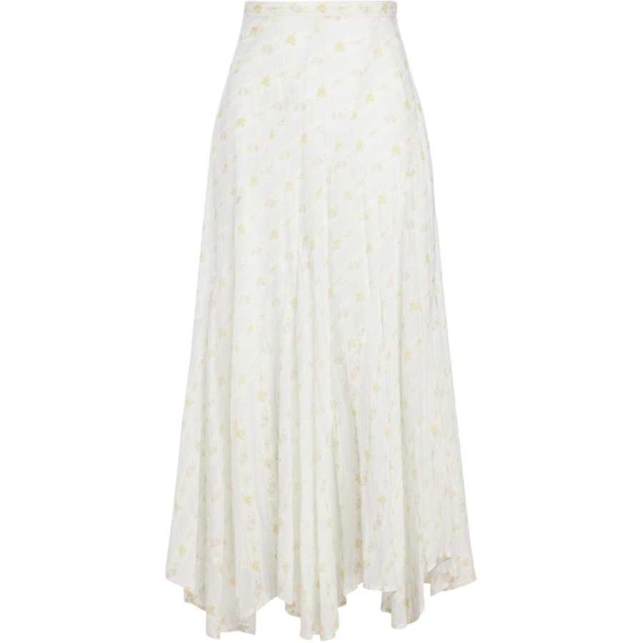 Polo Ralph Lauren Casual Long Skirts Women's Cream White Moderate Long Skirt A Line Skirt