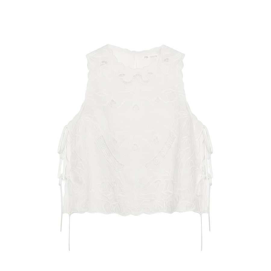 ZARA ZW Tank Tops Women's White Other