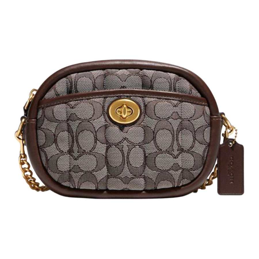 COACH Camera Leather Crossbody Bags Small Women's Umber