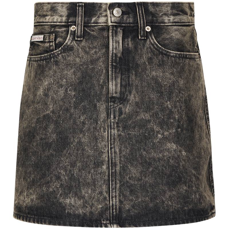 Calvin Klein Denim Short Skirts Women's ZF9 Denim Charcoal Gray Moderate Short Skirt