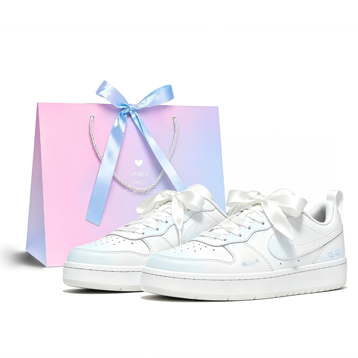 Nike Nike Court Borough Skateboard Shoes Women's Low Top White Blue