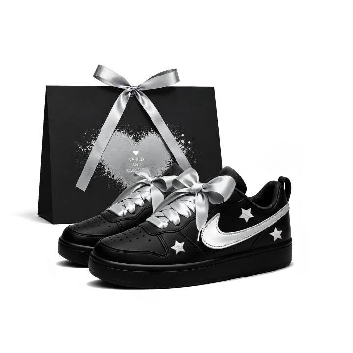 Nike Nike Court Borough Skateboard Shoes Unisex Low Top Black/Silver