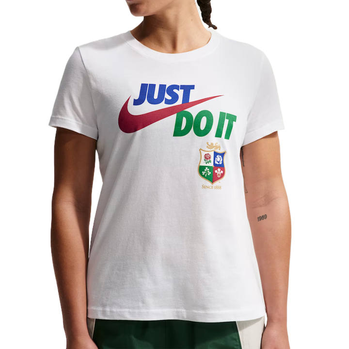 Nike Nike JDI T Shirts Women's White/Pepper Red Crew Neck Moderate